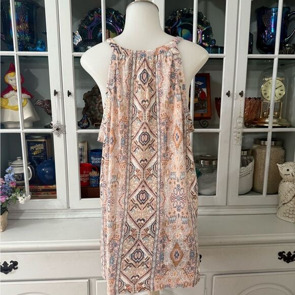 Rachel Zoe Bohemian Sleeveless Dress in Cream and Pink Size Medium - Picture 4 of 7